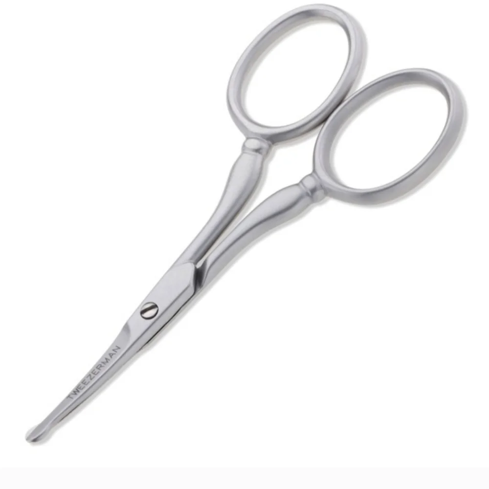 Silver Precision Grooming Scissors - Curved Tip